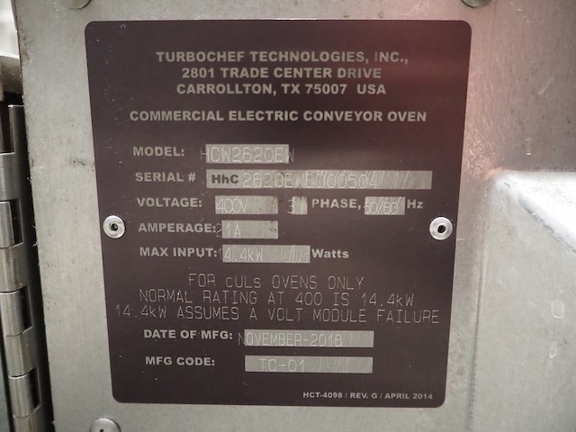 Turbochef technologies - afbeelding 8 van  9