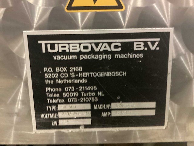 Turbovac sb500 vacuümmachine - afbeelding 8 van  8