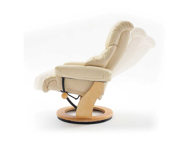 Tv-fauteuil met voetsteun, van koeienleer - grijs en beuk - afbeelding 5 van  8