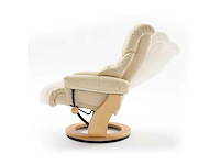 Tv-fauteuil met voetsteun, van koeienleer - grijs en beuk - afbeelding 5 van  8