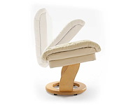 Tv-fauteuil met voetsteun, van koeienleer - grijs en beuk - afbeelding 6 van  8