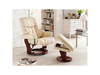 Tv-fauteuil met voetsteun, van koeienleer - grijs en beuk - afbeelding 7 van  8