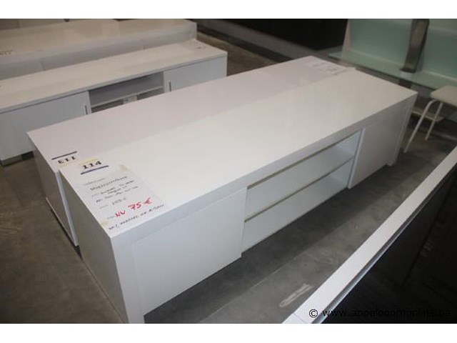 Tv-kast - hoogglans wit - kasten - afbeelding 1 van  2