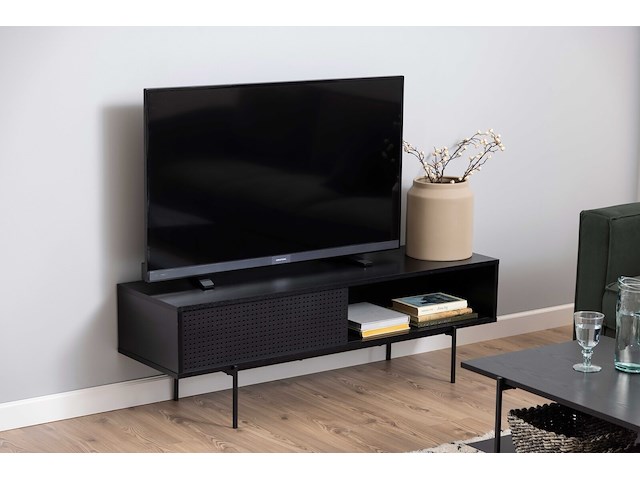 Tv-kast angus 140 cm met schuifdeur - zwart - afbeelding 6 van  7