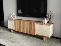 Tv-meubel - beige-walnoot travertine - afbeelding 1 van  7