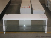 Tv-meubel - lak wit/glas klaar/led light bleu - kleinmeubelen (01) - afbeelding 1 van  1