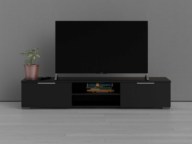 Tv-meubel - mattzwart - afbeelding 1 van  7
