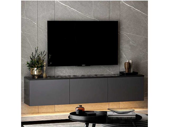 Tv-meubel 160cm - antraciet - afbeelding 4 van  10