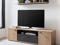 Tv-meubel atnalta 180x40 cm-artisan/gebrand hout - afbeelding 1 van  7