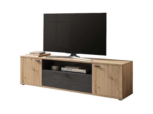 Tv-meubel atnalta 180x40 cm-artisan/gebrand hout - afbeelding 2 van  7