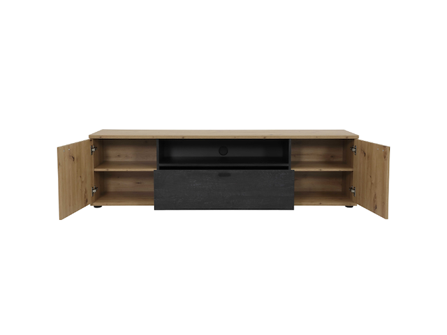 Tv-meubel atnalta 180x40 cm-artisan/gebrand hout - afbeelding 5 van  7
