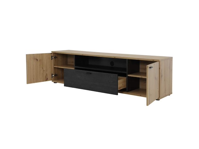 Tv-meubel atnalta 180x40 cm-artisan/gebrand hout - afbeelding 6 van  7