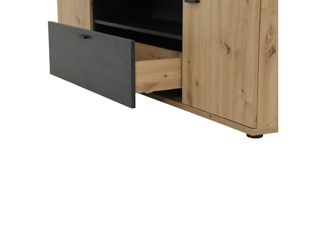 Tv-meubel atnalta 180x40 cm-artisan/gebrand hout - afbeelding 7 van  7
