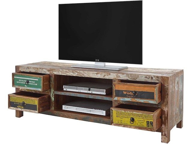 Tv-meubel banksy 156cm met 4 lades - bruin - afbeelding 1 van  5