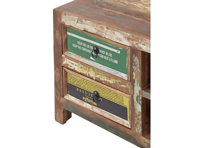 Tv-meubel banksy 156cm met 4 lades - bruin - afbeelding 3 van  5