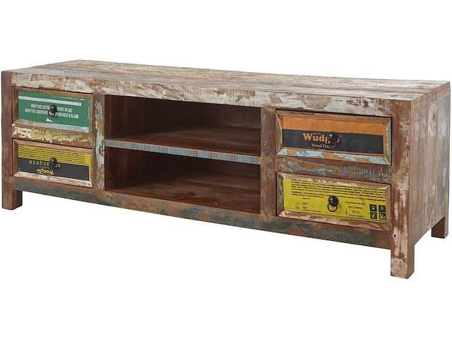 Tv-meubel banksy 156cm met 4 lades - bruin - afbeelding 5 van  5
