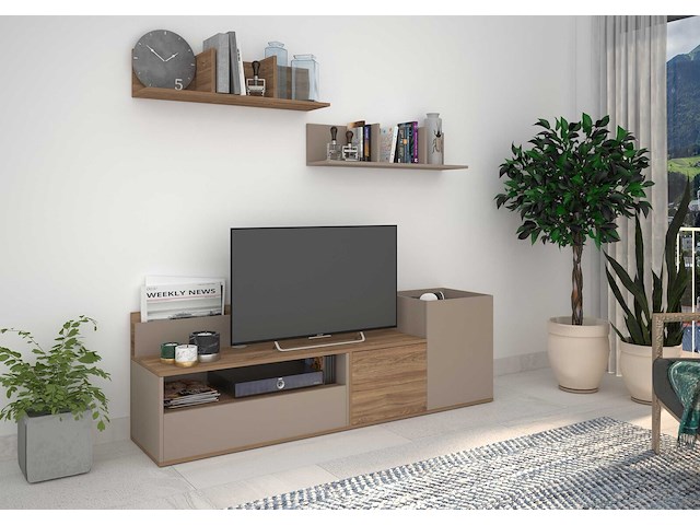 Tv-meubel boost 180cm - beige/grijs - afbeelding 1 van  4