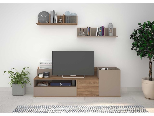 Tv-meubel boost 180cm - beige/grijs - afbeelding 2 van  4