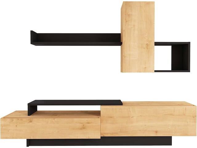 Tv-meubel cosmit 240cm - eik/antraciet - afbeelding 2 van  8