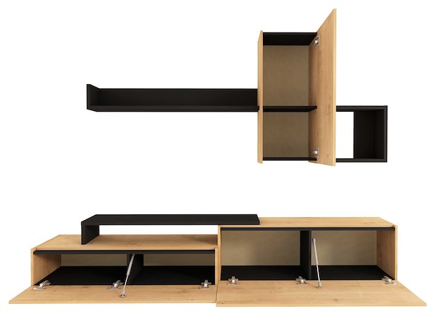 Tv-meubel cosmit 240cm - eik/antraciet - afbeelding 3 van  8