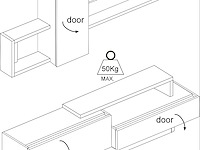 Tv-meubel cosmit 240cm - eik/antraciet - afbeelding 5 van  8