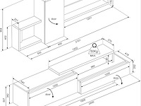 Tv-meubel cosmit 240cm - eik/antraciet - afbeelding 6 van  8