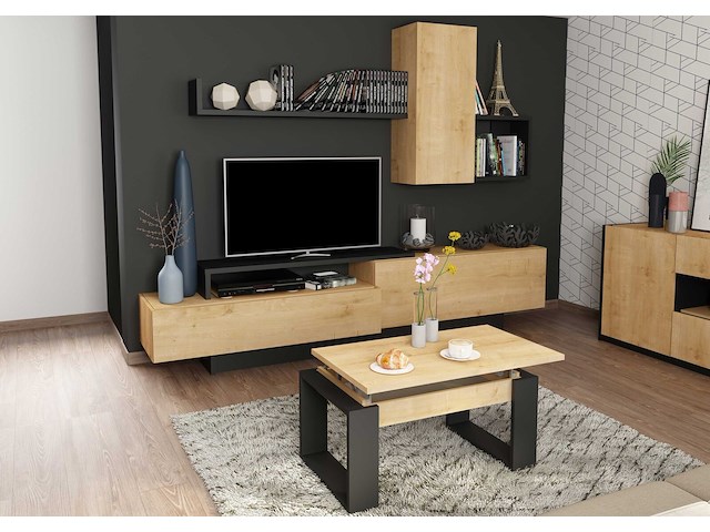 Tv-meubel cosmit 240cm - eik/antraciet - afbeelding 7 van  8