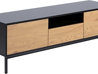 Tv-meubel dover 140cm 2 deuren 1 lade - zwart/wilde eik - afbeelding 2 van  8