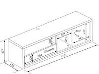 Tv-meubel frame 177cm - donkere eik - afbeelding 2 van  3