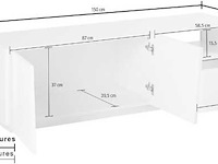 Tv-meubel gavin 150 cm-hoogglans wit - afbeelding 4 van  6