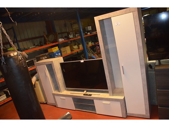 Tv meubel grijs 2 deuren 2 laden - afbeelding 1 van  7