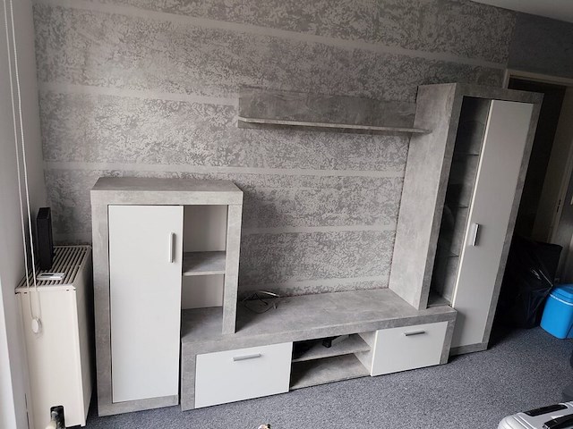 Tv meubel grijs 2 deuren 2 laden - afbeelding 2 van  7