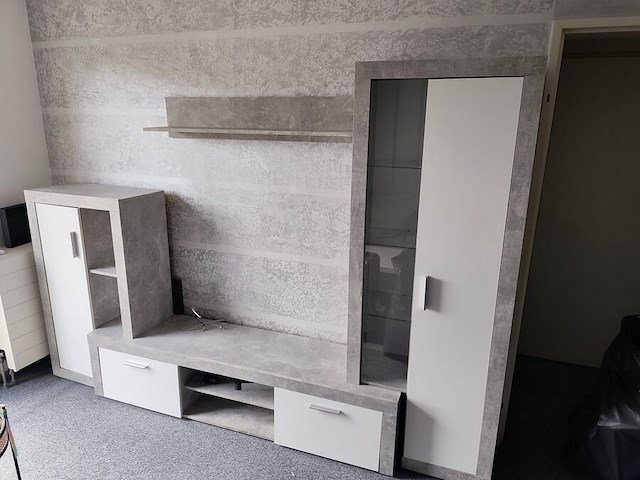 Tv meubel grijs 2 deuren 2 laden - afbeelding 4 van  7