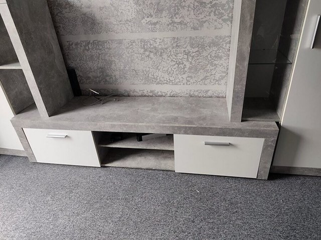 Tv meubel grijs 2 deuren 2 laden - afbeelding 6 van  7