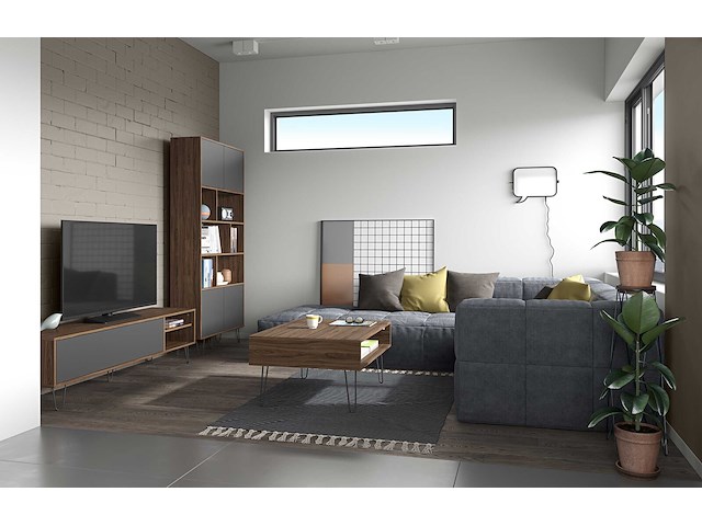 Tv-meubel jiro 165cm - walnoot/antraciet - afbeelding 2 van  10