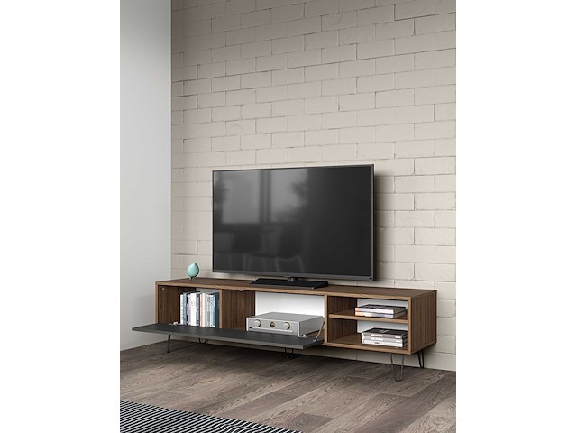 Tv-meubel jiro 165cm - walnoot/antraciet - afbeelding 1 van  10