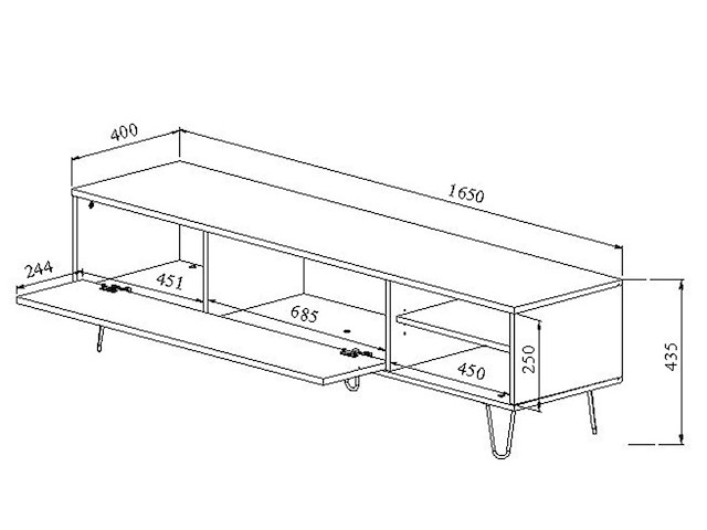 Tv-meubel jiro 165cm - walnoot/antraciet - afbeelding 6 van  10