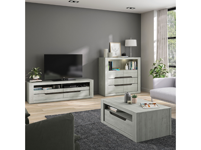 Tv-meubel lanthe 2 lades 180cm - laguna eik - afbeelding 3 van  3
