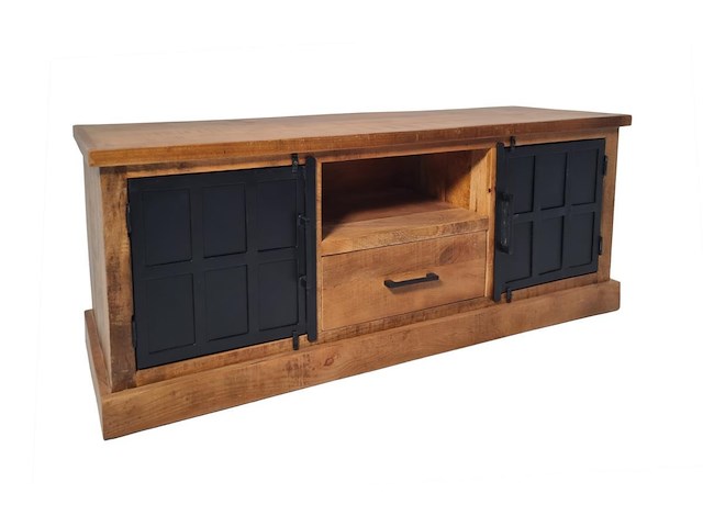 Tv-meubel lon in massief hout 150 cm - afbeelding 2 van  2