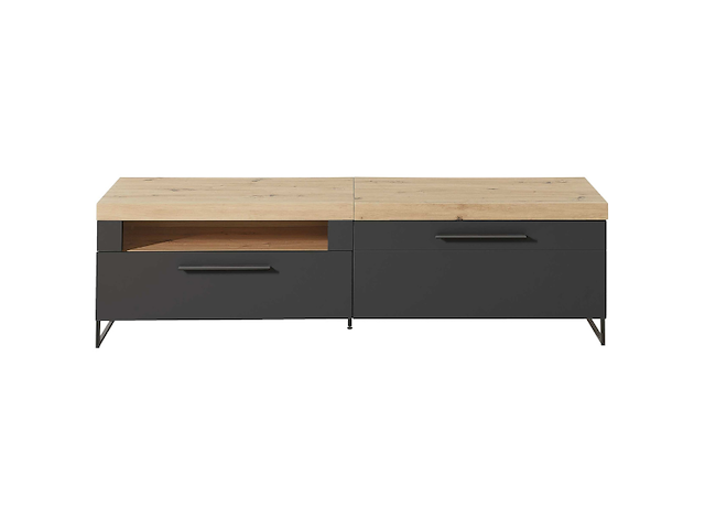 Tv-meubel lorna 1 lade & 1 opklapdeur - antraciet/eik - afbeelding 1 van  4