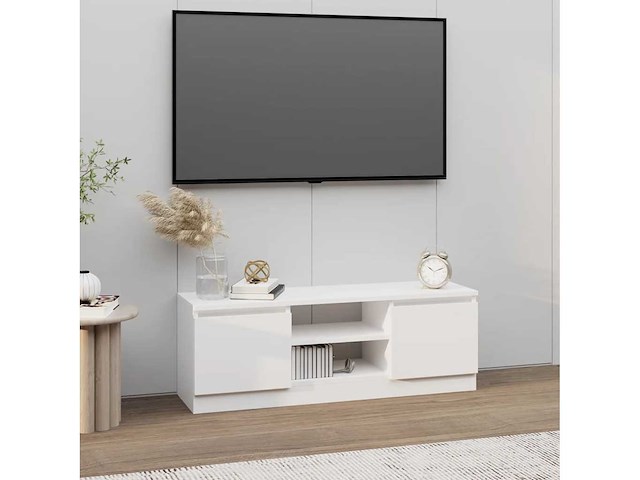 Tv-meubel met deur wit 102x30x36 cm - afbeelding 1 van  9