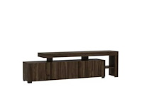 Tv-meubel met led-verlichting in melamine en pvc, walnootafwerking forme - afbeelding 4 van  7