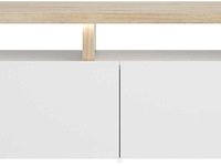 Tv-meubel mikao hoek - eik decor/wit - afbeelding 3 van  7