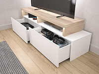 Tv-meubel mikao hoek - eik decor/wit - afbeelding 7 van  7