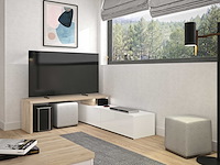 Tv-meubel mikao hoek - eik decor/wit - afbeelding 2 van  7