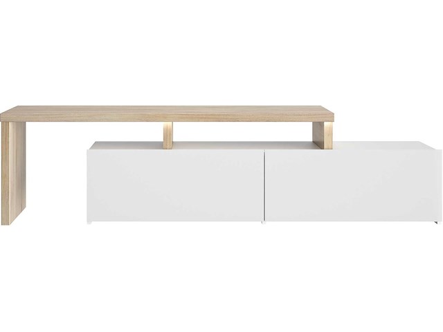 Tv-meubel mikao hoek - eik decor/wit - afbeelding 4 van  7