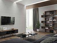Tv-meubel pixie 140cm - walnoot/zwart - afbeelding 6 van  8