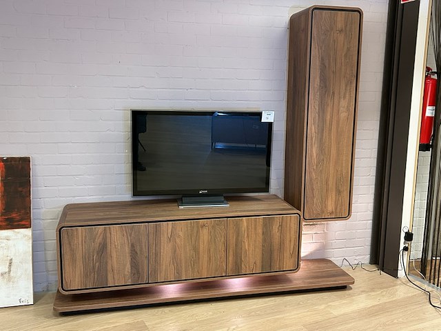 Tv meubel, sokkel met led en hangkast - afbeelding 1 van  11