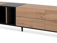Tv-meubel ted 195cm 3 deuren - eik/zwart - afbeelding 5 van  7