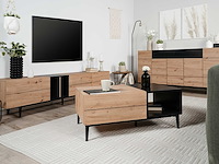 Tv-meubel ted 195cm 3 deuren - eik/zwart - afbeelding 6 van  7